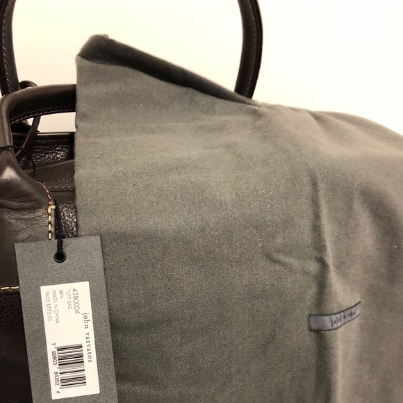 New John Varvatos Brown Leather Tote Bag - Picture 2 of 6